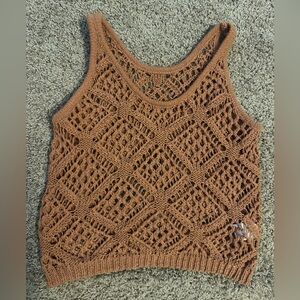 NWOT, knit cropped tank. Burnt orange/caramel color.